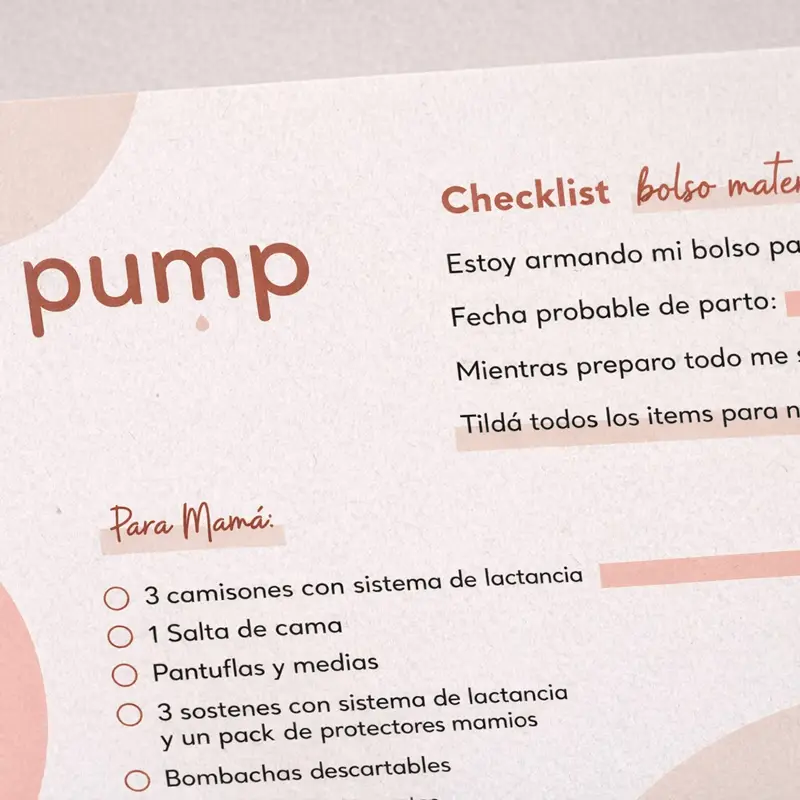 Checklist bolso maternal